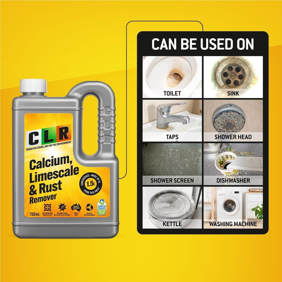 CLR Industrial Strength Multipurpose House Calcium Limescale Rust Cleaner 750ml