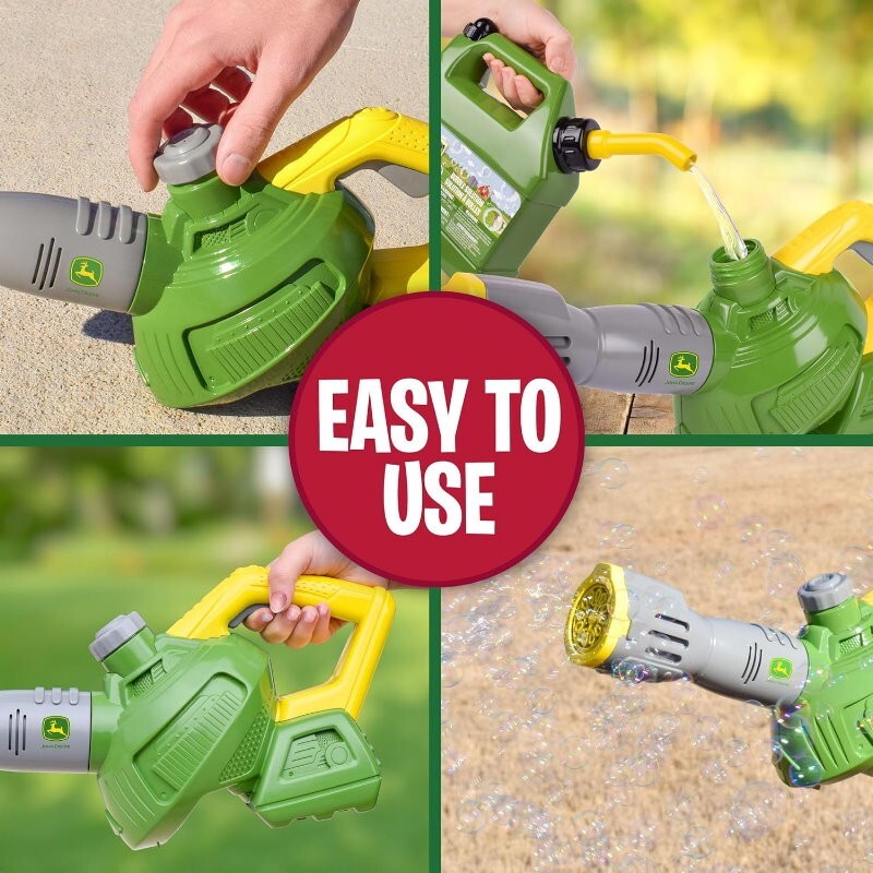 John Deere Bubble 'N' Fun Battery-Operated Leaf Blower Combo w/ Refill Jerry Can