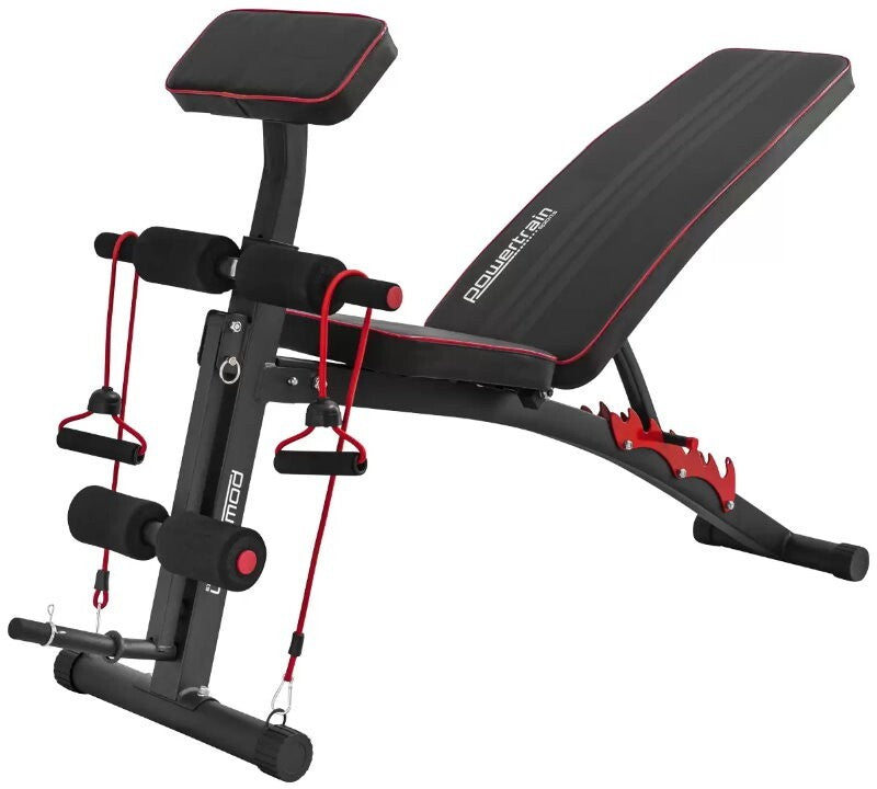 Powertrain Adjustable FID Home Gym Bench with Preacher Curl Pad Max Load 150kg