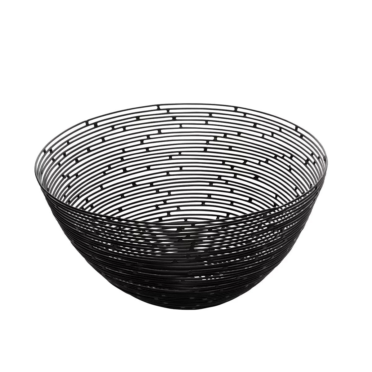 2 x Black Metal Wire Fruit Bowls Modern Decorative Countertop Storage Baskets