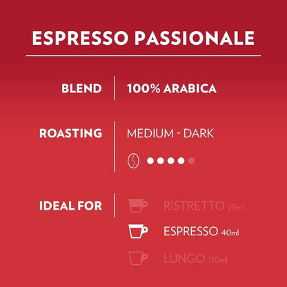 Lavazza A Modo Mio Espresso Coffee Machine Capsule Pod Rossa Passionale Intenso