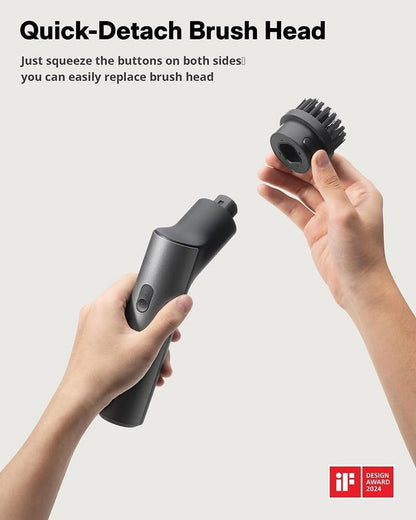 HOTO Cordless Electric Spin Scrubber Adjustable Angles with 6 Brush Heads