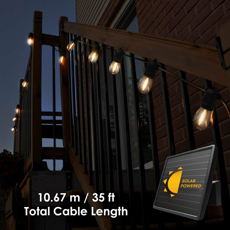 Sunforce Solar Powered Outdoor Waterproof 15 LED Bulbs String Lights w/ Remote