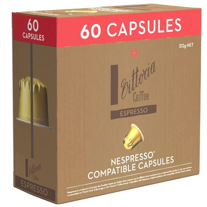 Vittoria Coffee 60-Pack Espresso Coffee Pods Nespresso Compatible Capsules 312g