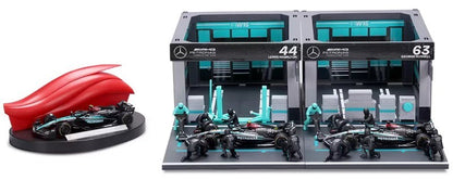 Burago 1:43 Formula One Racing Deluxe Paddock Ferrari, McLaren, Mercedes, RedBul