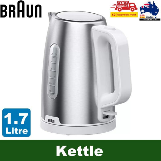 Braun PurShine 1.7L 2200W Stainless Steel Electric Kettle w/ 360° Rotating Base