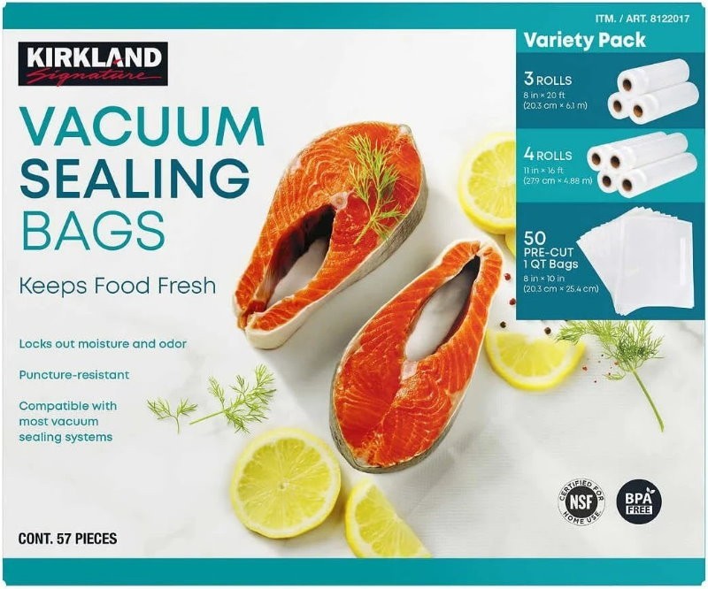 Kirkland Signature 57-Piece Vacuum Sealing Bags Assortment Pack BPA Free Express