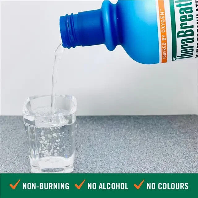 TheraBreath Icy Mint 1L Gentle Non-Burning Mouthwash Oral Rinse Freshen Breath