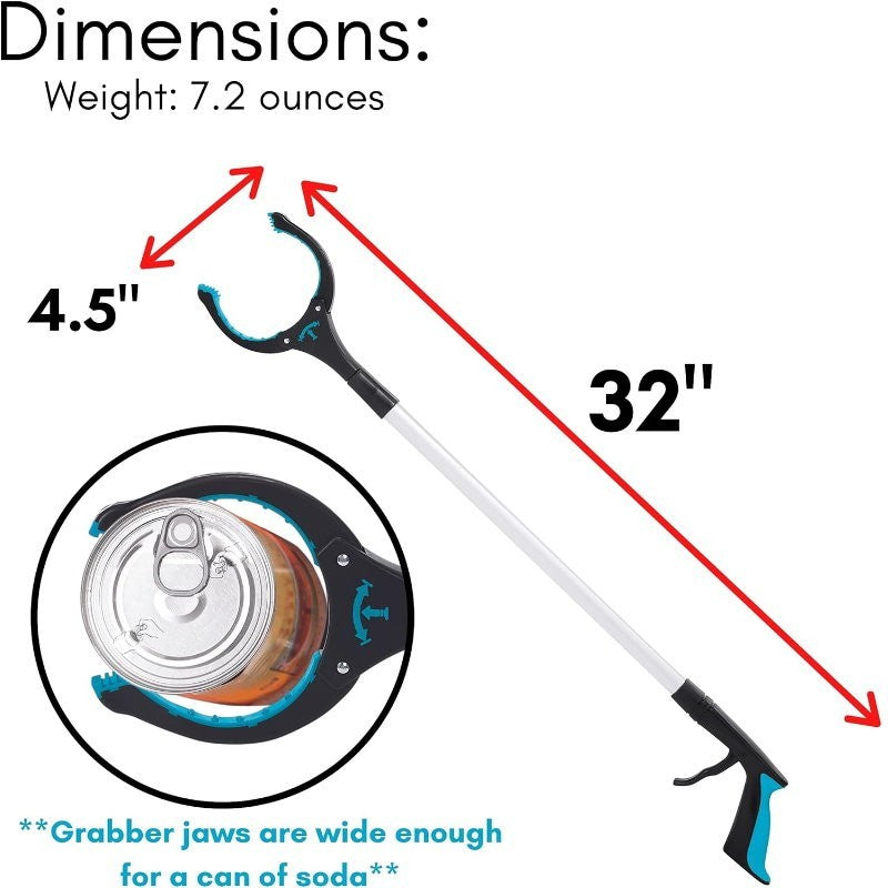 BirdRock Grabber Reacher Tool w/ 90° Rotating Jaw & Magnet for Elderly, Mobility