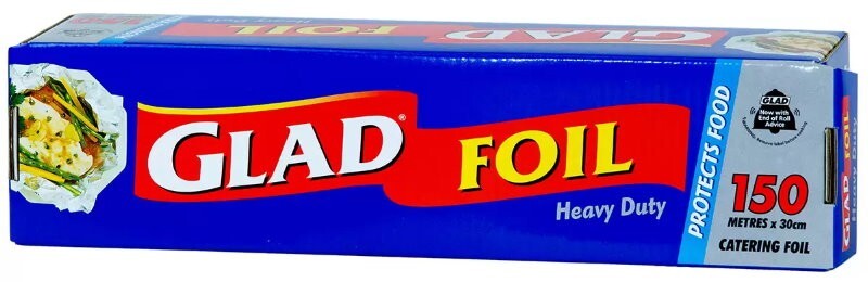 GLAD Aluminium Catering Foil Heavy Duty 150M x 30cm Grilling, Roasting, Baking
