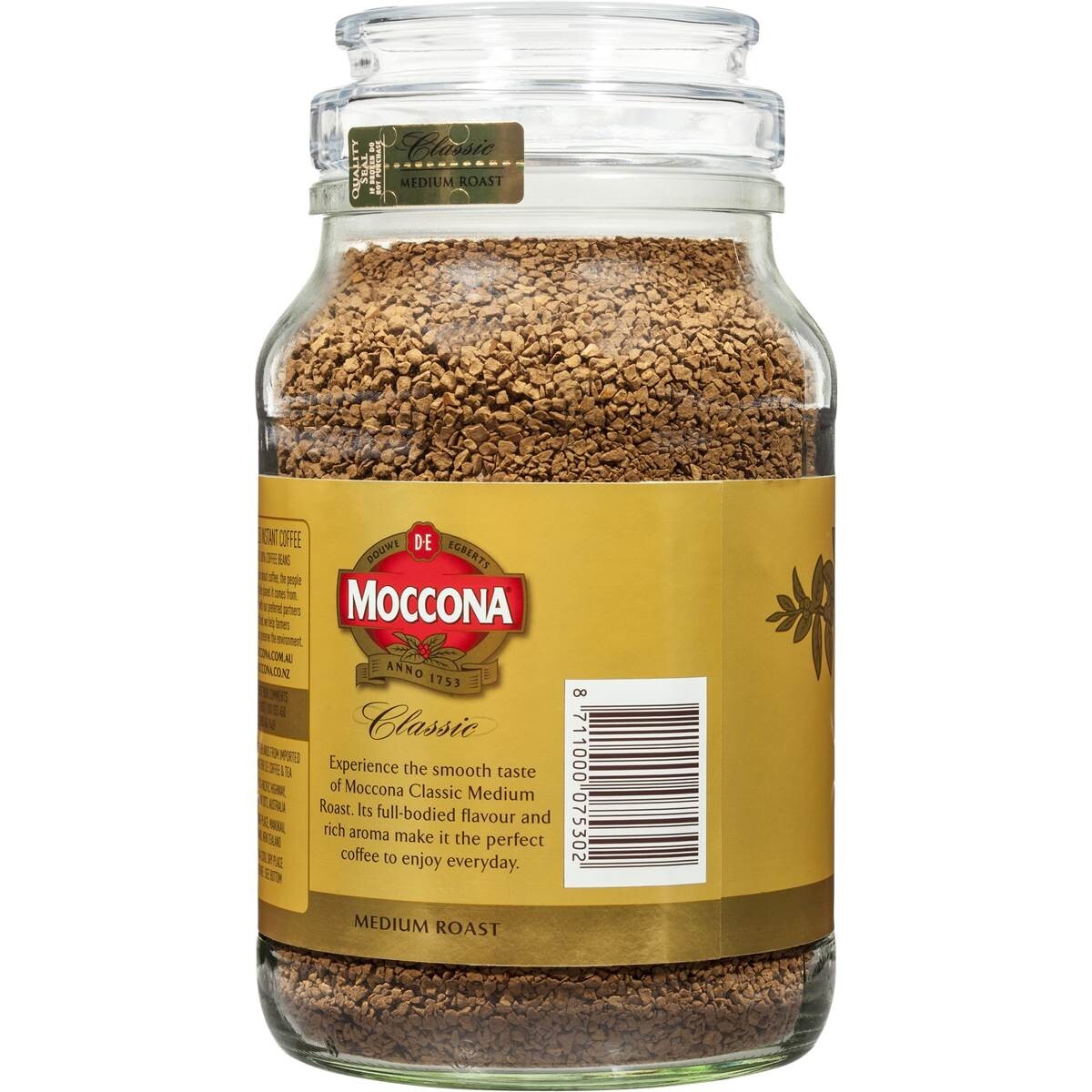 Moccona Freeze Dried Office Instant Coffee Classic Medium Roast 400g Glass Jar