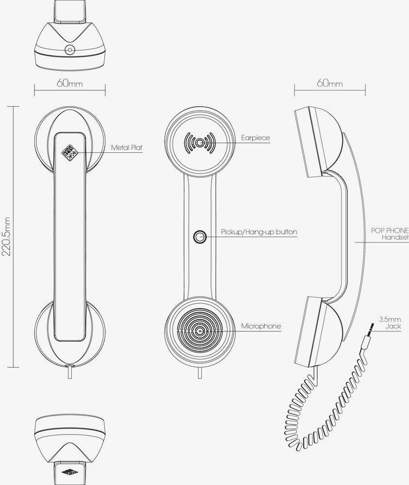 NEW Native Union MM02T Curve Twin Two Line Handset System