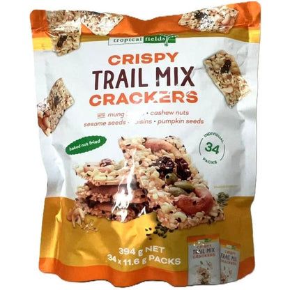 Tropical Fields 34-Pack Crispy Baked Trail Mix Crackers with Nuts and Seeds 394g