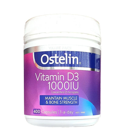 Ostelin Vitamin D3 1000IU Maintain Muscle & Bone Strength 400 Capsules Halal