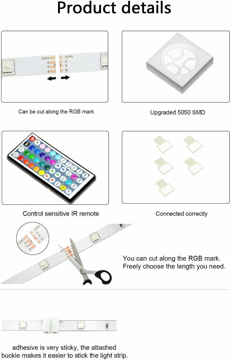 TEQ 5M 5050 RGB Waterproof Dream LED Strip Light + IR Remote + AU Power Adapter