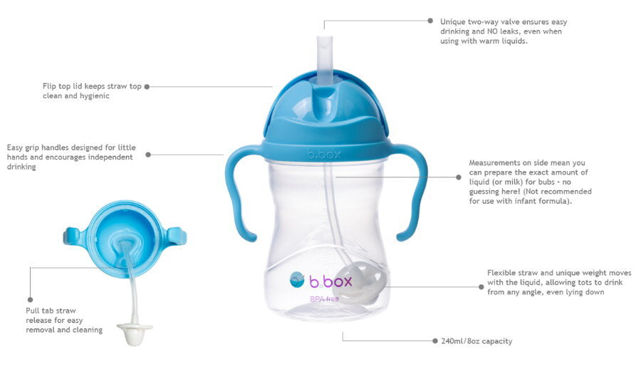 b.box Toddler Feeding Set Divided Plate, Sippy Cup, Cutlery Set - Self Training