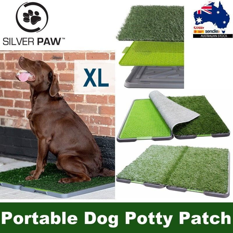 Silver Paw XL Potty Patch Dog Potty Reusable Training Toilet Grass Pee Pad Potty