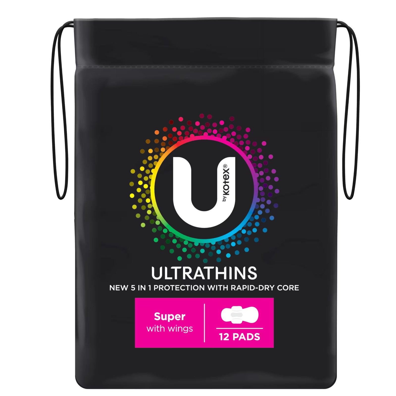 96 x U By Kotex Ultrathins Super Pads with Wings Dry Disposable Period Pads Box