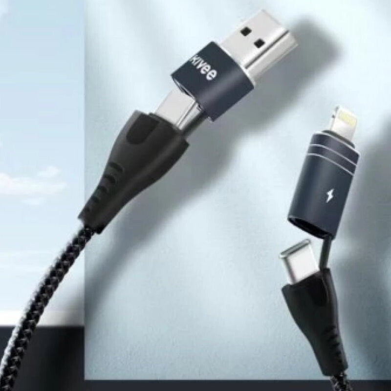 Kivee 4-in-1 Multi Fast Charging Cable USB-C 8 Pin to Type C USB Charging Cable