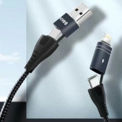 Kivee 4-in-1 Multi Fast Charging Cable USB-C 8 Pin to Type C USB Charging Cable