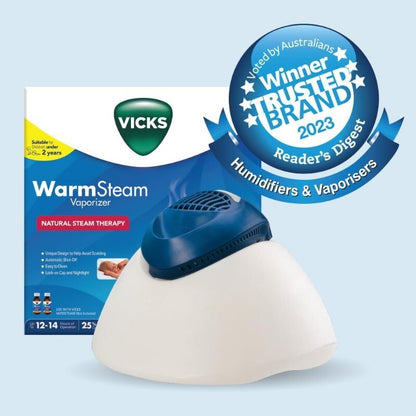 Vicks Warm Steam Vaporizer with Vaposteam Inhalant 200ml for Steam Therapy