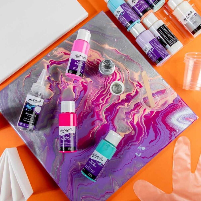 Mont Marte 72 Piece Premium Paint Experience Kit Pouring Paint Set Creative Art