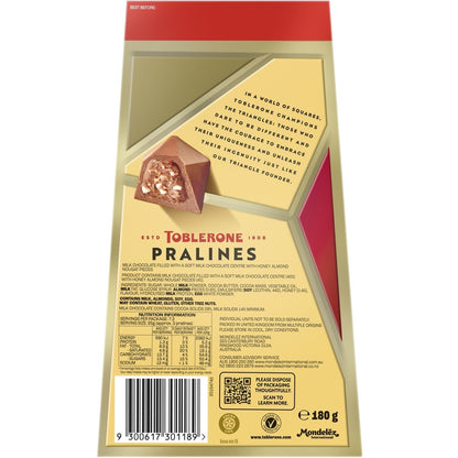 Toblerone Praline Swiss Milk Chocolate Delicious Almond Nougat Bite Snack 180g