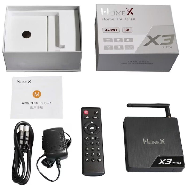 HomeX X3 Ultra TV BOX AI Android TVbox AU WiFi Live TV - 最新中文电视盒 - 直播 剧集 电影