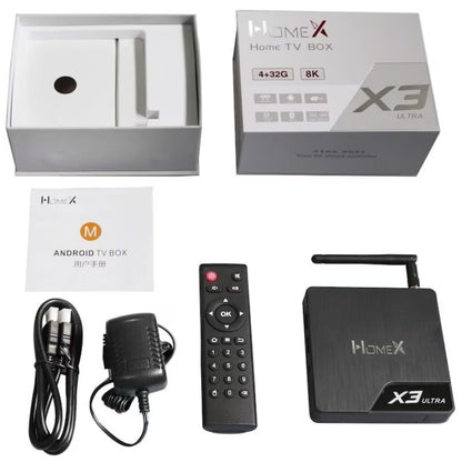 HomeX X3 Ultra TV BOX AI Android TVbox AU WiFi Live TV - 最新中文电视盒 - 直播 剧集 电影
