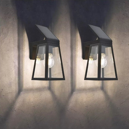 LUTEC 2-Pack Solar LED Coach Porch Light Aluminium Dusk to Dawn Wall Lights