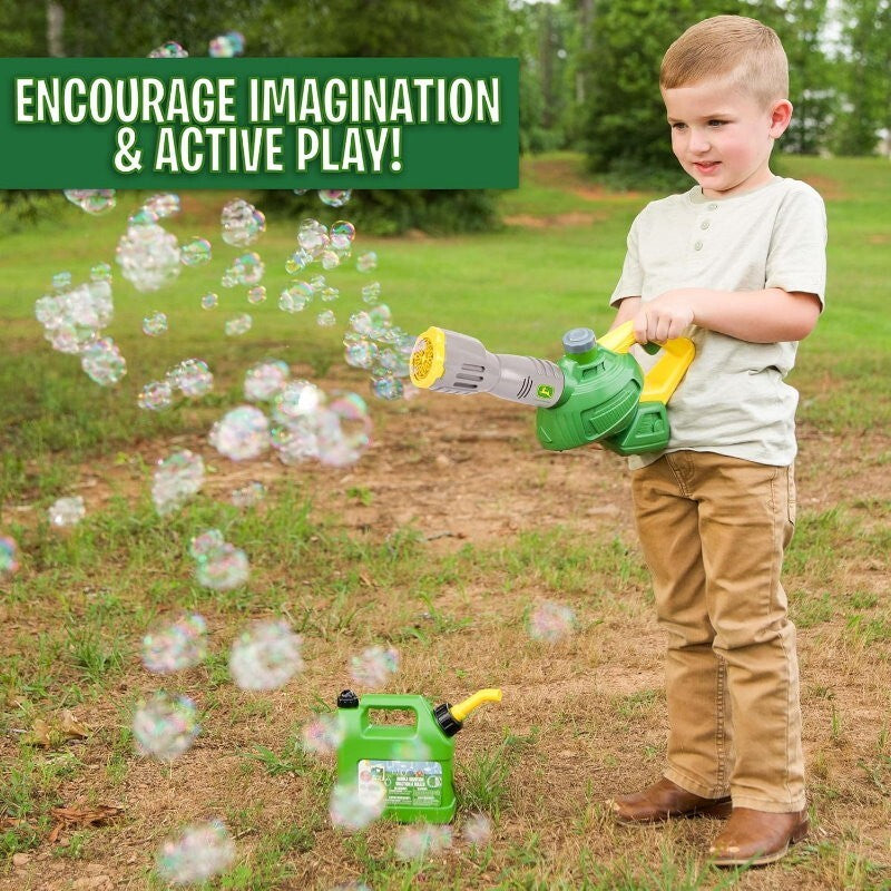 John Deere Bubble 'N' Fun Battery-Operated Leaf Blower Combo w/ Refill Jerry Can