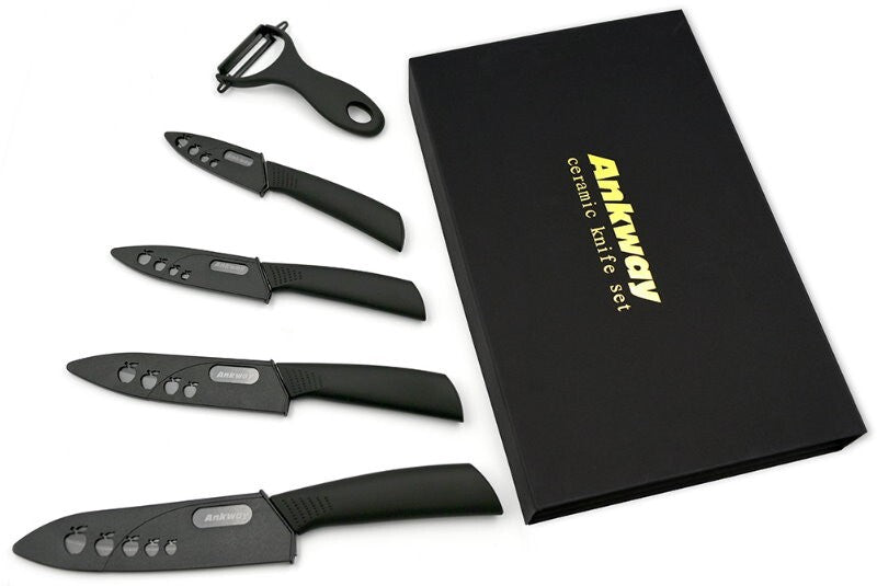 Ankway Ceramic Knife Set of 5 - Professional Chefs Knives Set for Cooking