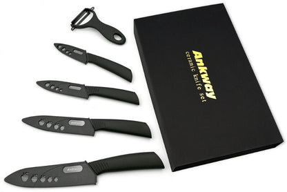 Ankway Ceramic Knife Set of 5 - Professional Chefs Knives Set for Cooking
