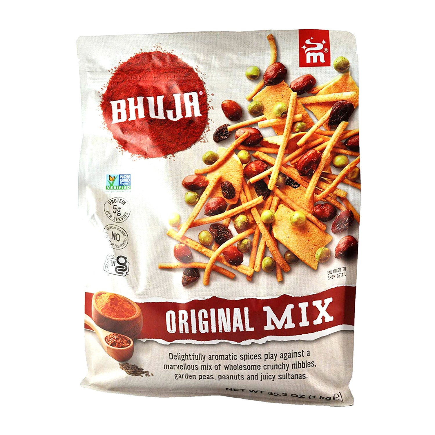 1kg Majans Bhuja Original Mix Large Peas & Peanut Gluten-Free Vegan Snack No MSG