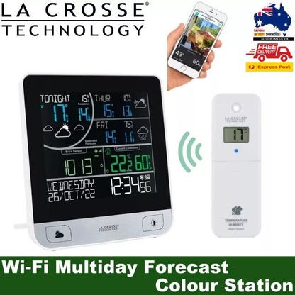 La Crosse Smart Wi-Fi Colour Weather Forecast Station Android iPhone App Monitor