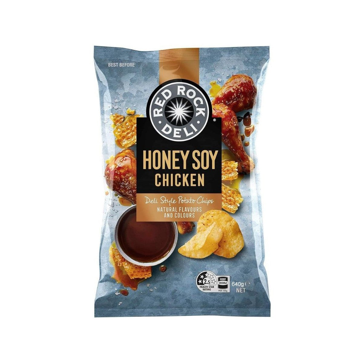 Red Rock Deli Honey Soy Chicken Deli Style Potato Chips Family Party Snack 640g