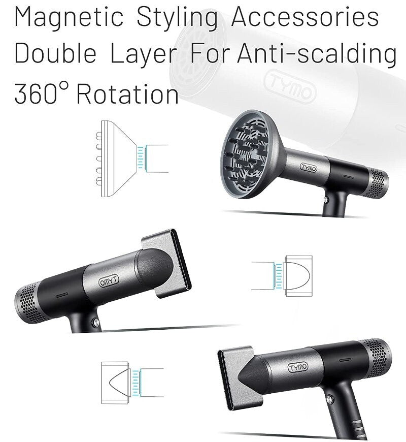 TYMO Hypersonic Professional Hair Dryer with Diffuser HC600 For Home & Salon Use