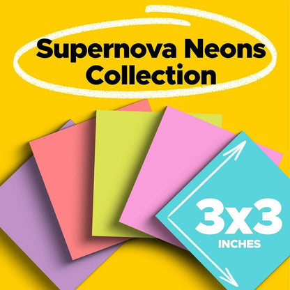 Post-It 3M Self-Stick Notes 3" x 3" Large 24 Pads (2400 Count) Assorted Colours