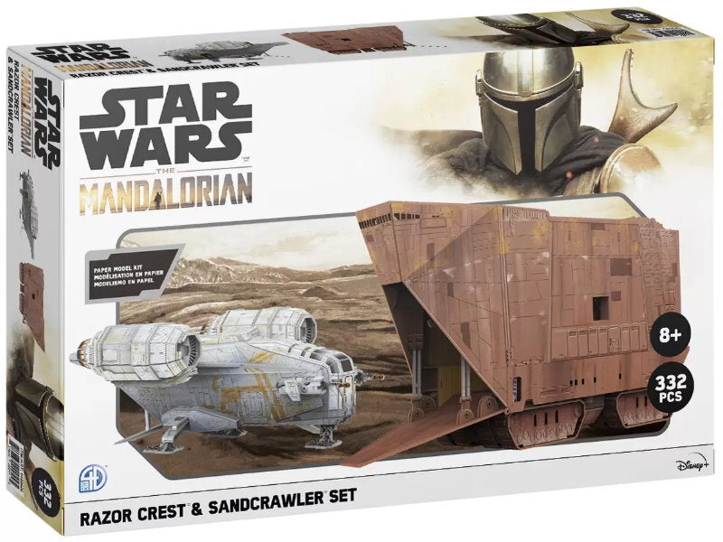 Star Wars Mandalorian Paper Model Kits Razor Crest & Sandcrawler Set 3D Puzzle