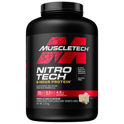MuscleTech NitroTech Post Workout 8 Hour Protein Vanilla Cake Flavour 2.72kg