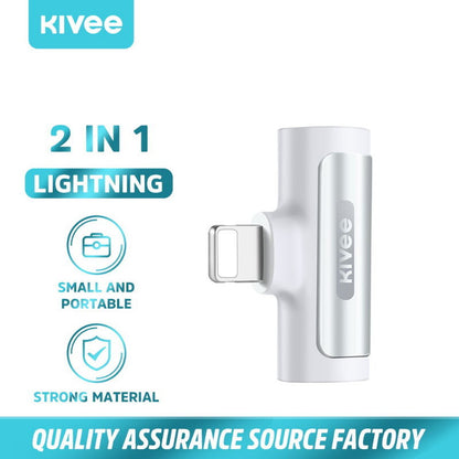 Kivee AD11 iPhone M to Dual iPhone F Charge Adapter for Charging, Audio, Calls