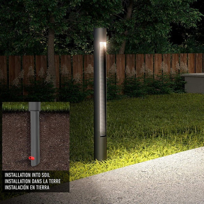 artika 97cm Stainless Steel Dark Sky 13W LED Modern Bollard Pathway Light Garden