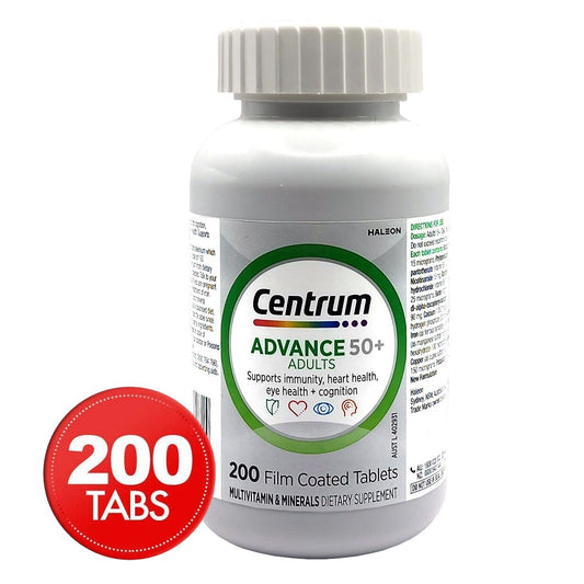 Centrum Advance 50+ For Adults Multivitamin Minerals Dietary Supplement 200 Tabs