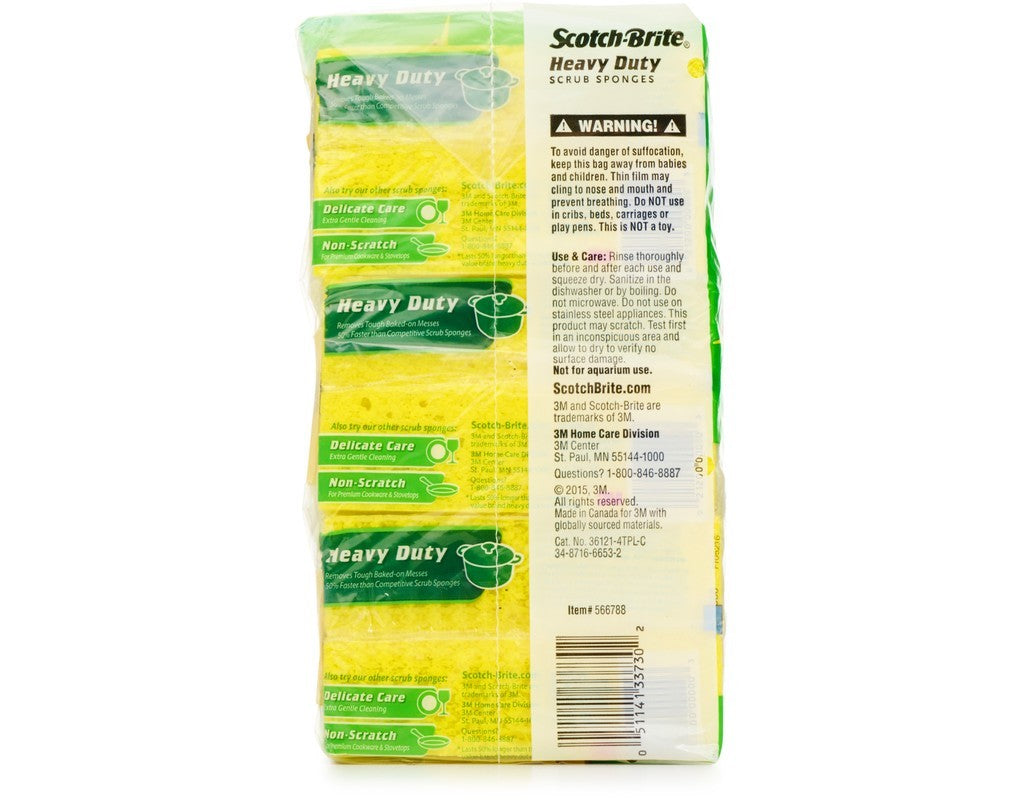 3M Scotch Brite Kitchen Heavy Duty Non-Scratch Scrub Mix Scourer Sponge Cleaner