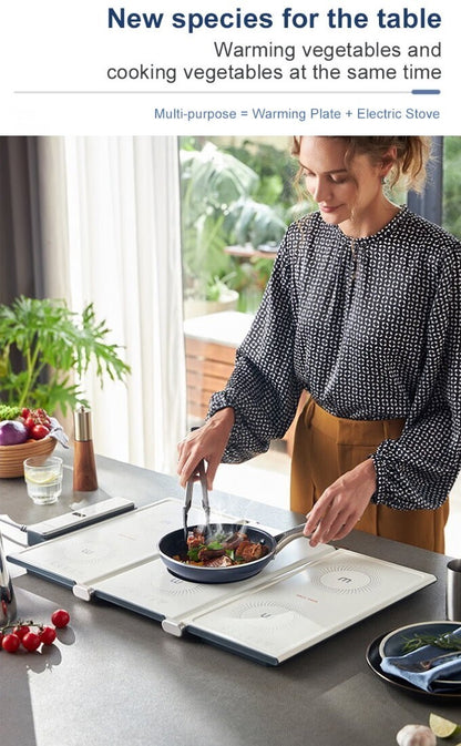 Morphy Richards 2-in-1 Electric Foldable Cooktop And Food Warmer with Hot Plate