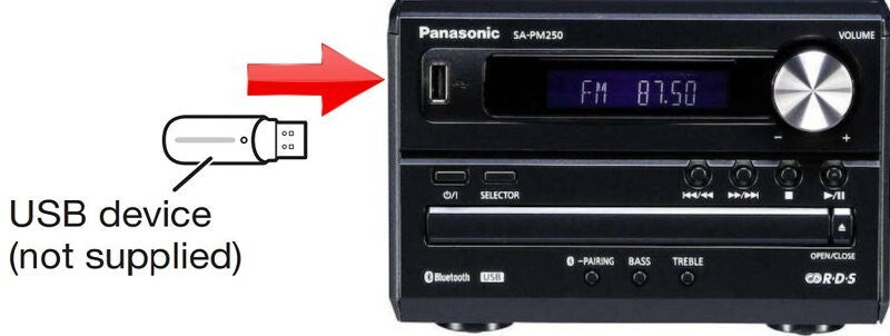 Panasonic  SC-PM250 Micro CD Hi-Fi System with Bluetooth FM USB Black