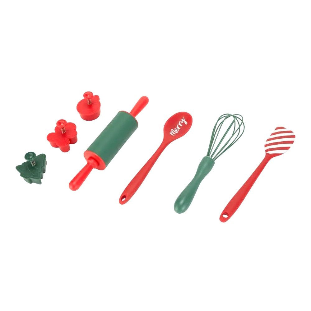 7pcs Mini Christmas Baking Utensil Set Holiday Compact Kitchen Tools Set