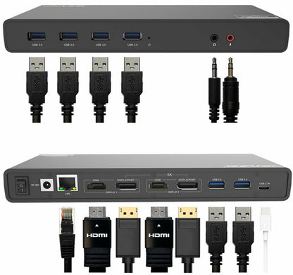 Wavlink UG69DK1 Universal USB-C Docking Station Dual Ultra 5K 4K HDMI RJ45