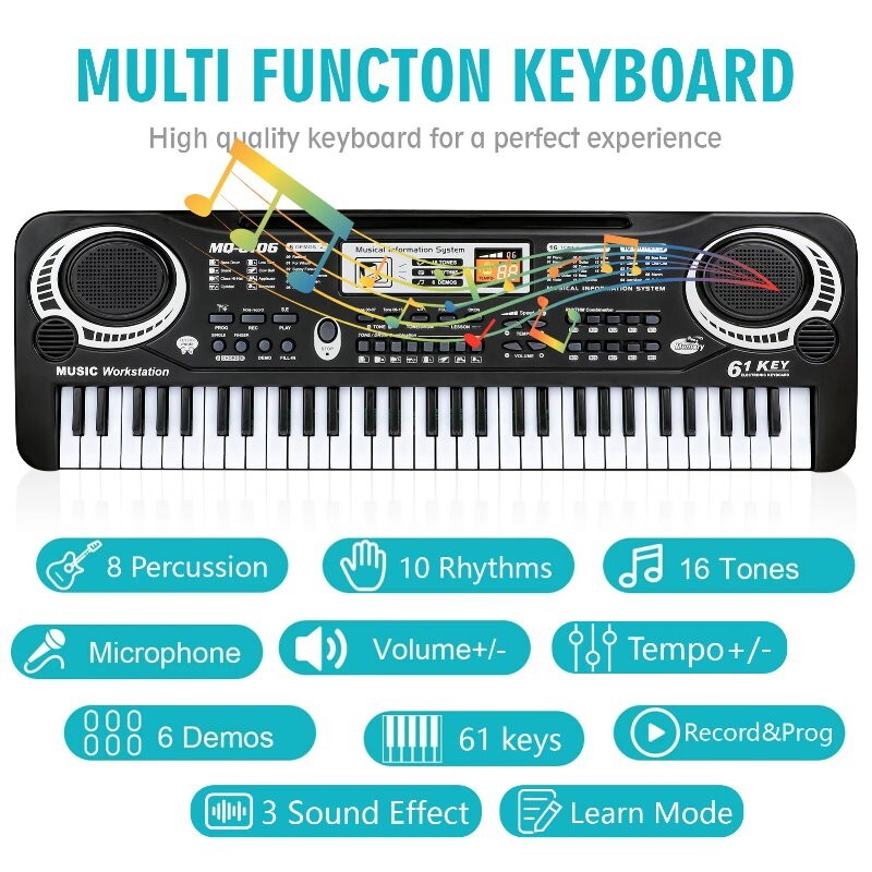 SEMART 61 Keys Multi-Function Music Electronic Piano Keyboard - Smart Music Toy