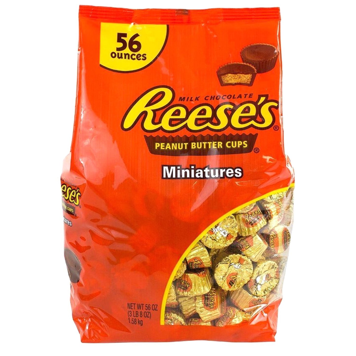 1.58kg Reese's Milk Chocolate Peanut Butter Cups Miniatures Kids Sweet Bulk Bag